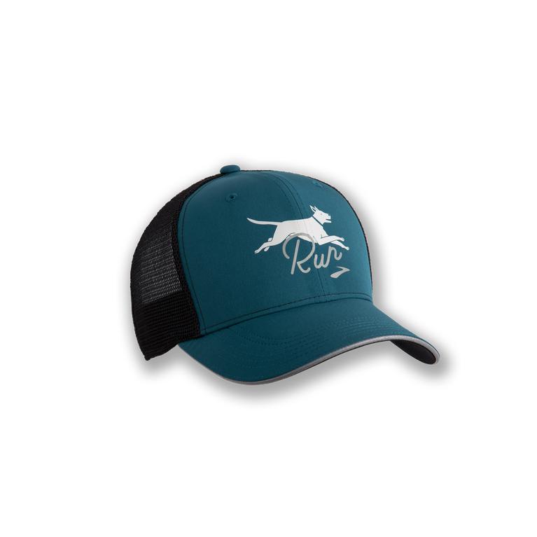 Brooks Mens Discovery Trucker Running Hat - Alpine/SteelBlue/Black (817630-OUF)